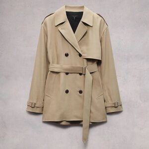 Rag & Bone Beige Double-Breasted Trench Coat